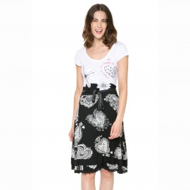 Платье с короткими рукавами, на поясе, двухцветное DESIGUAL, Vest Roxana