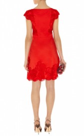 Красное атласное платье с кружевом Asos