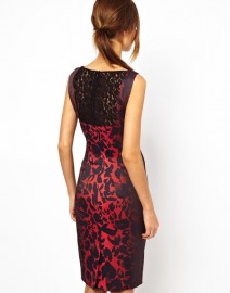 Красное атласное платье с леопардовым принтом Asos