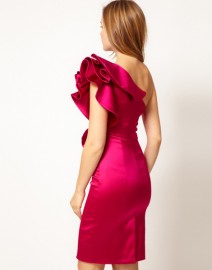 Розовое атласное вечернее платье Asos