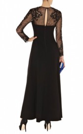 Длинное черное платье с полупрозрачными рукавами Asos