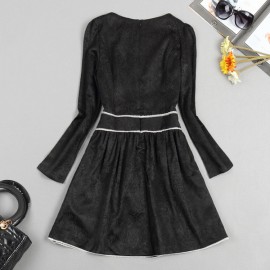Дизайнерское черное платье с поясом Valentino