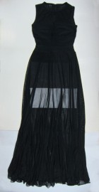 Длинное черное вечернее платье с прозрачной юбкой Herve Leger