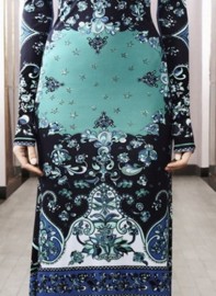 Красивое длинное бирюзовое платье с принтом Emilio Pucci
