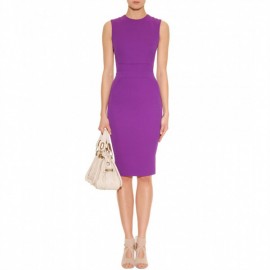Оригинальное фиолетовое платье-футляр Victoria Beckham