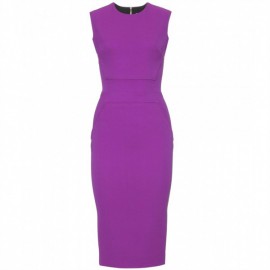Оригинальное фиолетовое платье-футляр Victoria Beckham