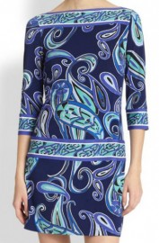 Красивое короткое трикотажное платье синего цвета Emilio Pucci