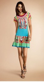 Цветное летнее платье с заниженной талией Emilio Pucci