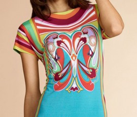 Цветное летнее платье с заниженной талией Emilio Pucci