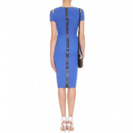 Синее облегающее платье на молнии Victoria Beckham