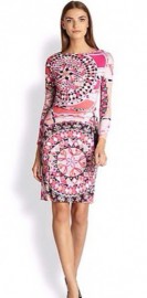 Яркое облегающее розовое платье из легкого трикотажа Emilio Pucci