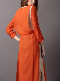 Оригинальное оранжевое шелковое платье Burberry