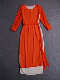 Оригинальное оранжевое шелковое платье Burberry