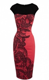 Красное платье-футляр с контрастной вышивкой Asos