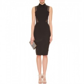 Черное платье-футляр с сеточкой Victoria Beckham