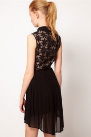 Чёрное платье с асимметричной юбкой Anne Klein