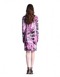 Розовое платье с длинными рукавами Emilio Pucci