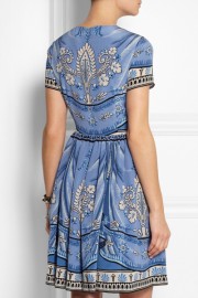 Голубое платье с этническим принтом Roberto Cavalli