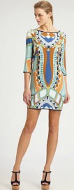 Цветное платье с глубоким вырезом на спинке Emilio Pucci