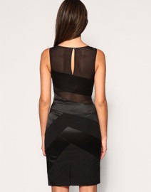 Черное платье с полупрозрачными вставками Asos