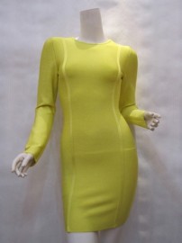 Зеленое платье с утягивающим эффектом Herve Leger