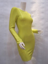 Зеленое платье с утягивающим эффектом Herve Leger