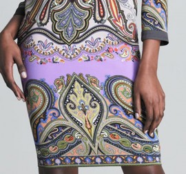Серое платье свободного кроя с цветным рисунком Emilio Pucci