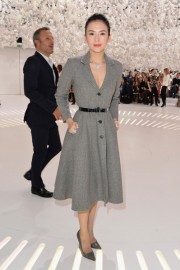 Теплое серое платье из шерсти Christian Dior