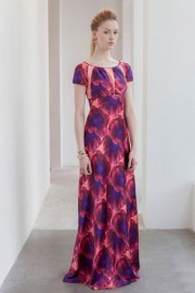Длинное шелковое розовое платье Barbara Tfank