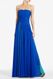 Длинное синее вечернее платье из шелка BCBG MaxAzria