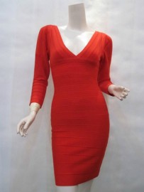 Соблазнительное утягивающее красное платье Herve Leger