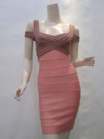 Стильное утягивающее розовое платье Herve Leger