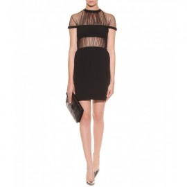 Черное вечернее платье с прозрачными вставками Victoria Beckham