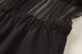 Черное вечернее платье с прозрачными вставками Victoria Beckham