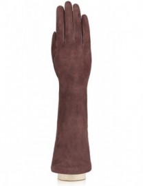 Длинные кожаные женские перчатки (шерсть и кашемир) IS5003 brown (Eleganzza)