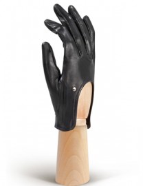 Кожаные перчатки для вождения без пальцев HP01200 black (Eleganzza)