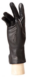 Перчатки кожаные женские подкладка из шелка AND W12FT 77 black (Anyday)