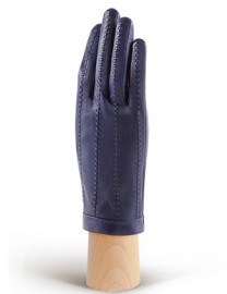 Перчатки женские кожаные с мехом без пальцев IS025w d.blue (Eleganzza)
