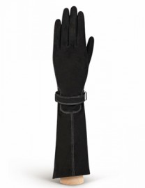Перчатки женские кожаные подкладка из шелка IS02062 black (Eleganzza)