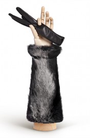 Перчатки женские (шерсть и кашемир) IS59020 black/grey (Eleganzza)
