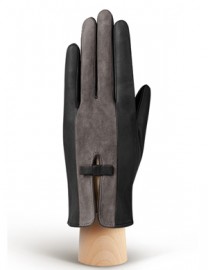 Перчатки женские подкладка из шелка IS520 black/grey (Eleganzza)