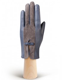 Перчатки женские подкладка из шелка IS520 midnight blue/grey (Eleganzza)