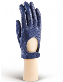 Водительские перчатки кожаные без пальцев IS854 d.blue (Eleganzza)