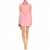 Нежно-розовое шелковое платье с паетками Prada