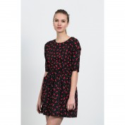 Платье расклешенное с короткими рукавами и рисунком CASINO DRESS