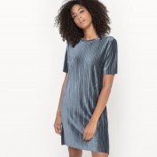 Платье с эффектом плиссировки с короткими рукавами VISOMINA DRESS