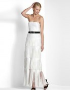 Вечернее белое платье из атласных лент BCBG MaxAzria