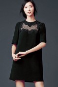 Короткое черное платье свободного кроя Dolce and Gabbana