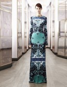 Красивое длинное бирюзовое платье с принтом Emilio Pucci