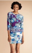 Цветное короткое платье с вырезом-капелькой Emilio Pucci